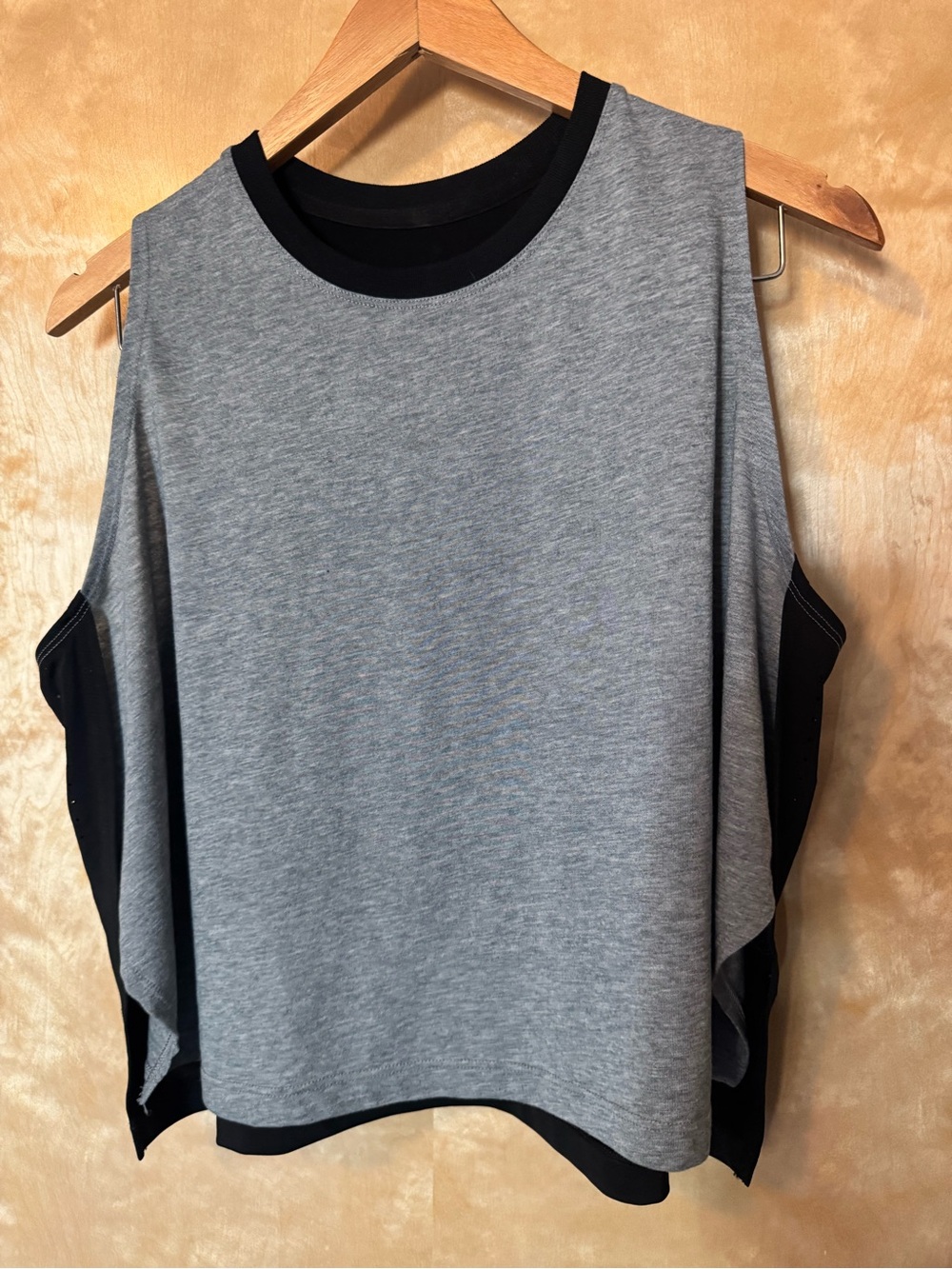 Nike Grey and Black Cropped Tank Top